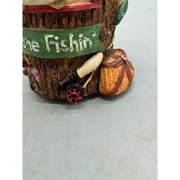 Fishing-Themed Gone Fishin Decorative Pen Holder reel life Russ Berrie 4" READ - Picture 3 of 10